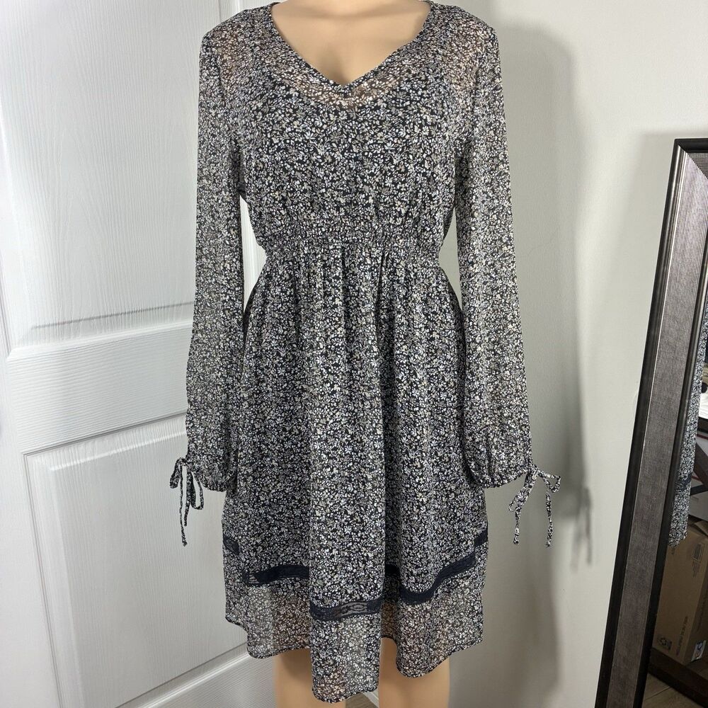 Motherhood Maternity Dress Sz M lined floral boho cottagecore peasant